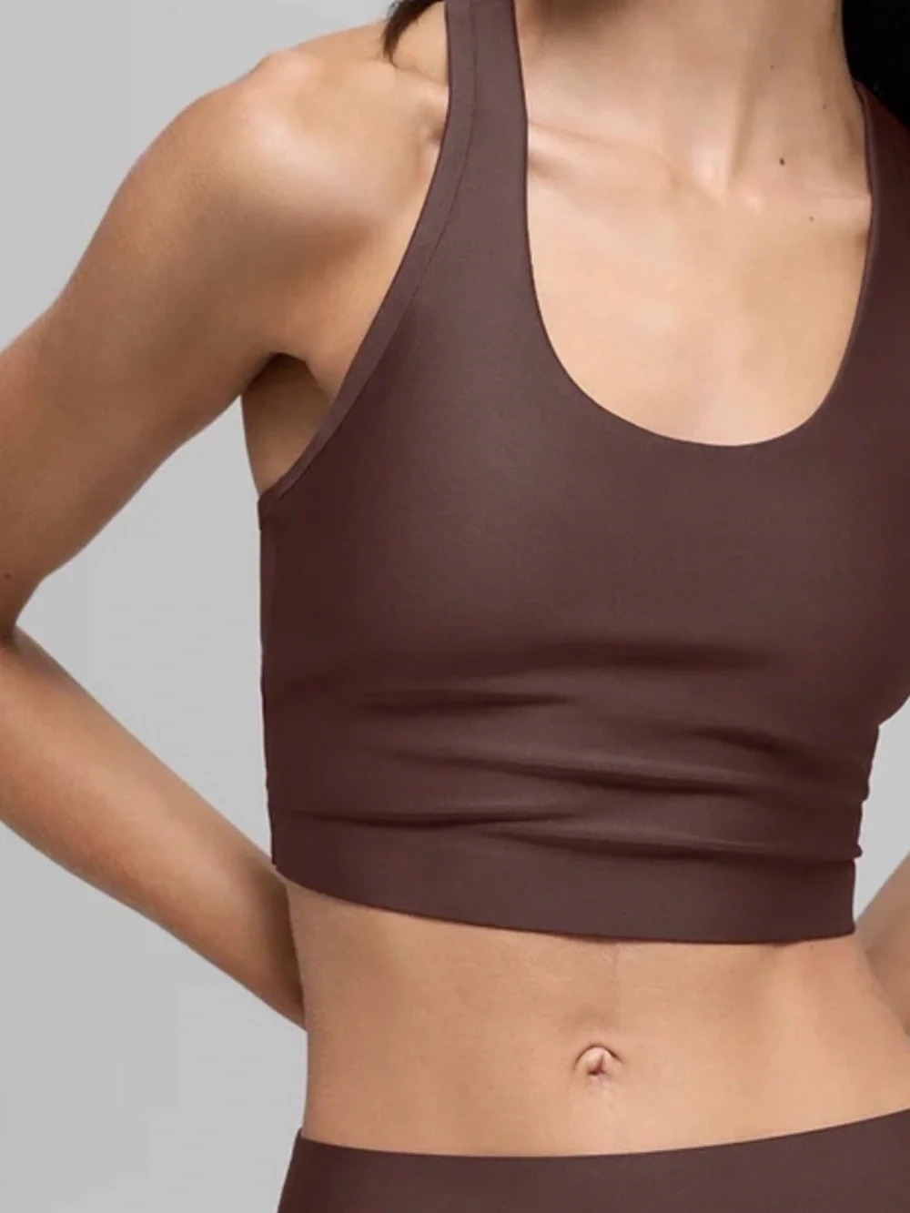AloEveryday Scoop Neck Bralette - Brown